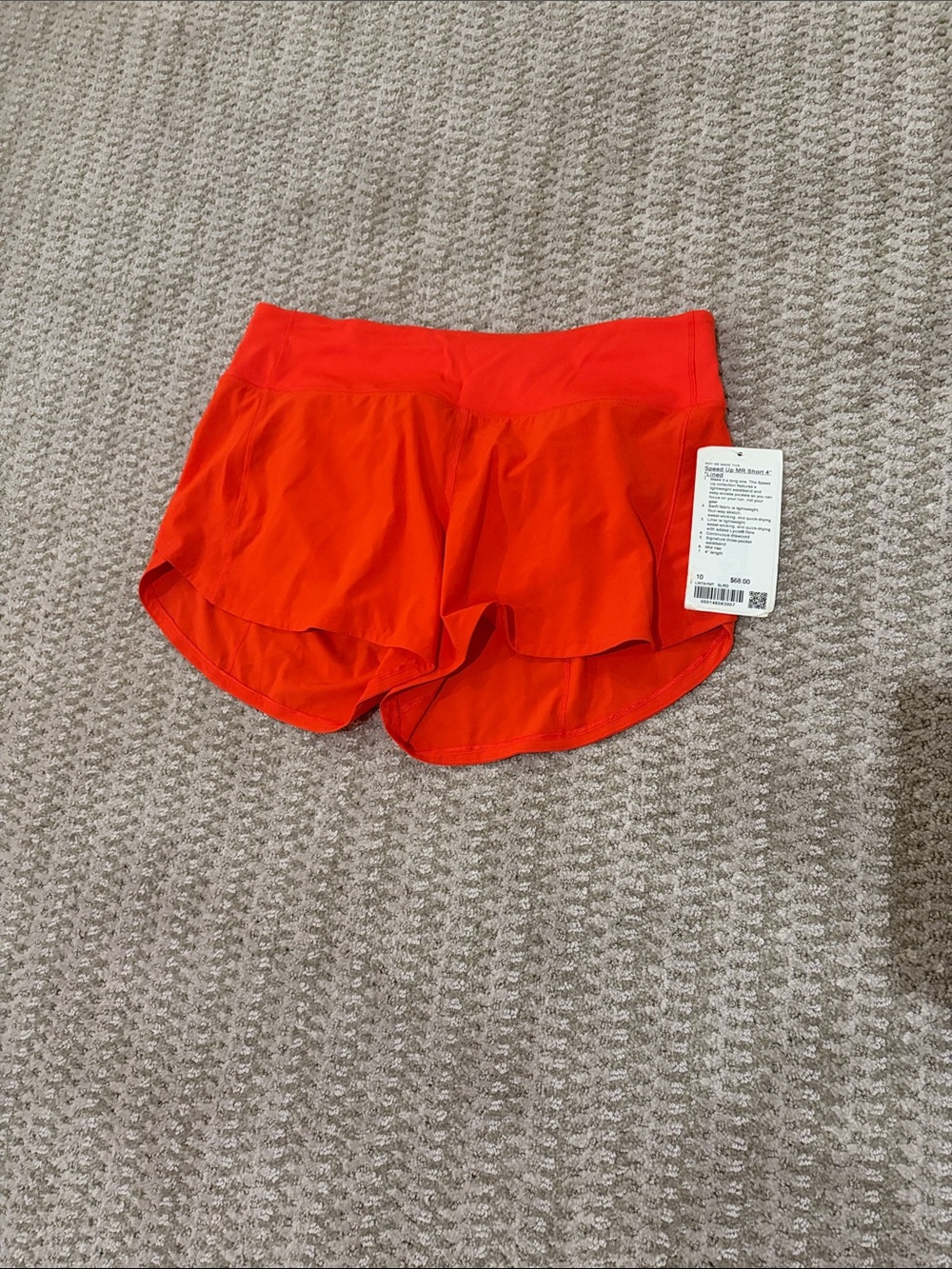 lululemon athletica Bright Orange Athletic Shorts